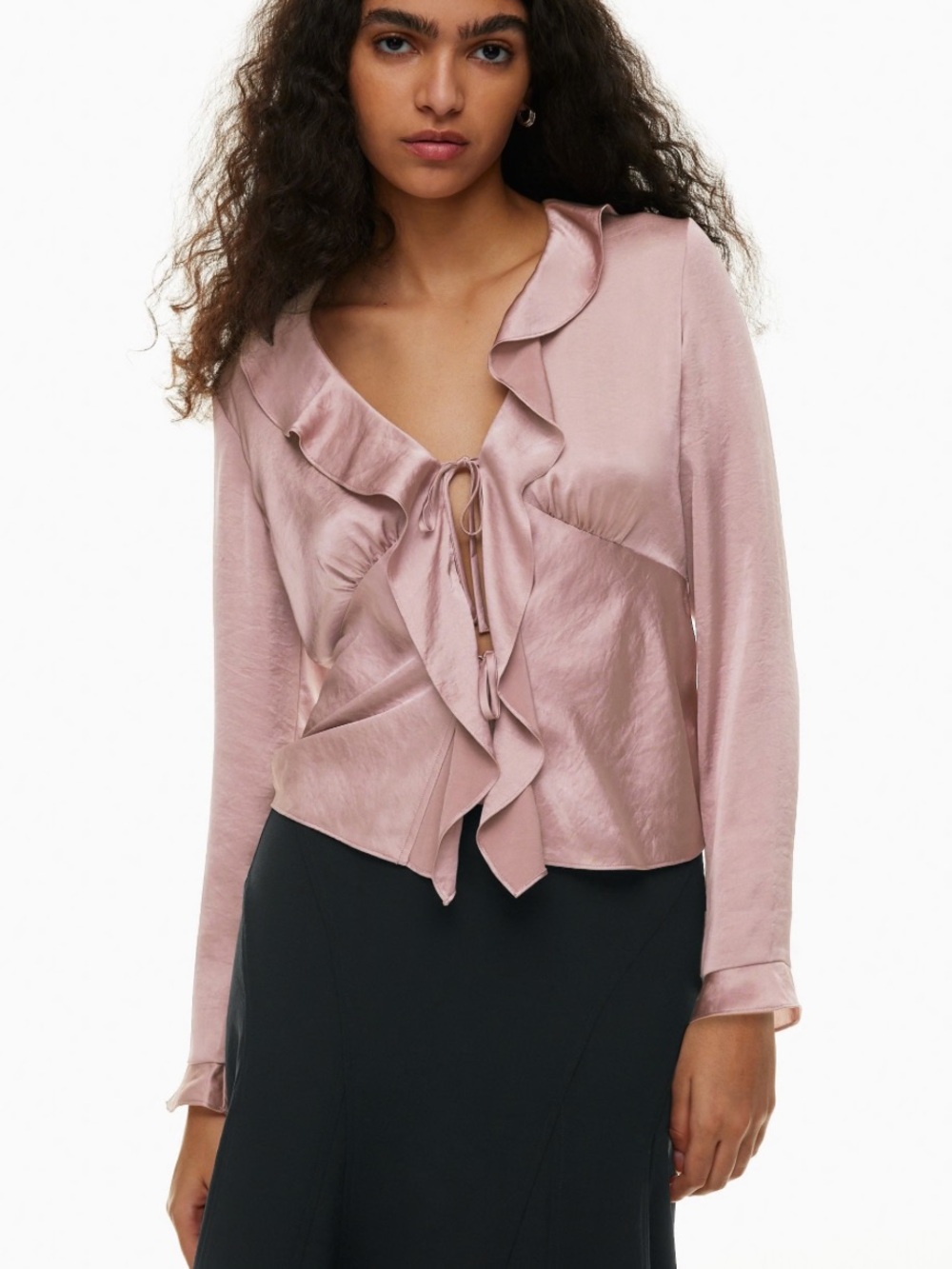 Aritzia Frenchy satin blouse